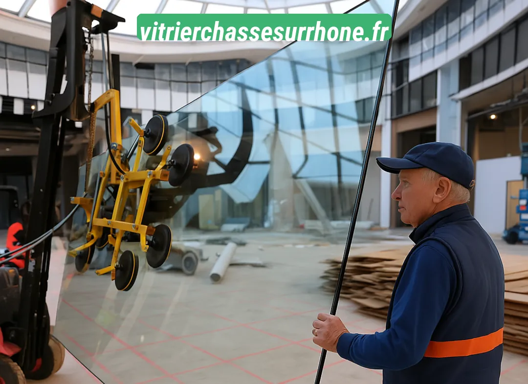 Remplacement de vitrine magasin Chasse-sur-Rhône